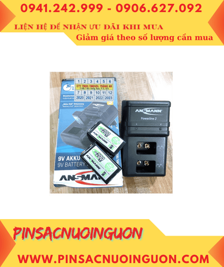 Ansman Powerline 2 _Bộ sạc Powerline 2 kèm 2 pin sạc 9v Ansman MaxE E200 (9v 200mAh)