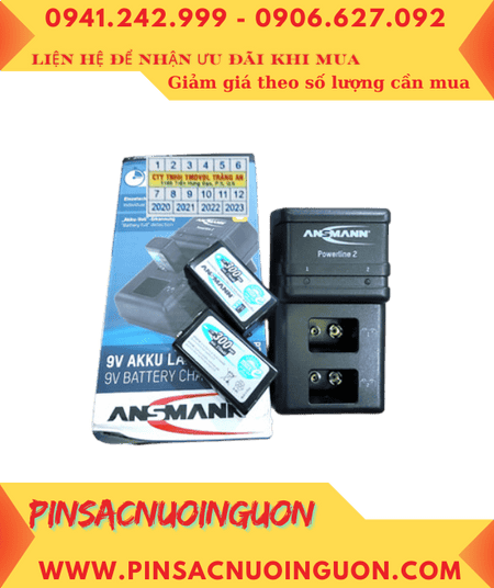 Ansman Powerline 2 _Bộ sạc Powerline 2 kèm 2 pin sạc 9v Ansman Max E300 (9v 300mAh)