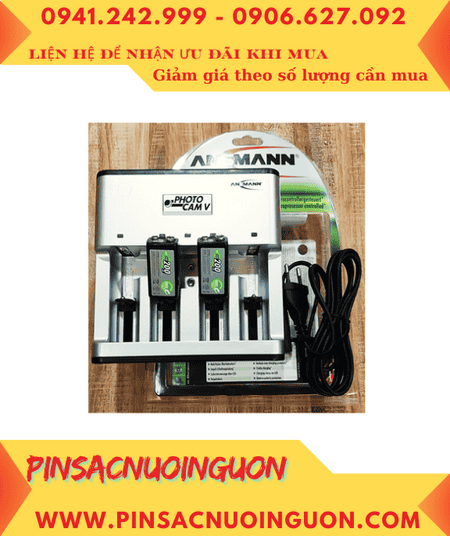 Ansman Photocam V, Bộ sạc 2 viên pin 9v -Kèm sẳn 2 pin sạc Ansman MaxE E200 (9v-200mAh) chính hãng