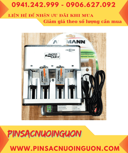 Ansman Photocam V, Bộ sạc 2 viên pin 9v -Kèm sẳn 2 pin sạc Camelion NH-9V200BP1 (9v-200mAh, vỏ màu cam)