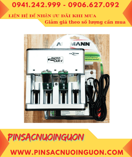 Ansman Photocam V, Bộ sạc 2 viên pin 9v -Kèm sẳn 2 pin sạc Delipow 9v-230mAh chính hãng