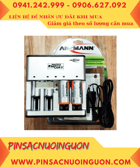 Ansman PhotoCam V _Bộ sạc kèm sẳn 2 pin sạc D Camelion NH-D2500BP2 (D2500mAh-1.2v)