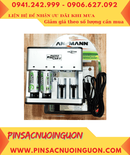 Ansman Photocam V, Bộ sạc 4viên pin D - Kèm sẳn 2 pin sạc Ansman D5000mAh-1.2v Mignon chính hãng