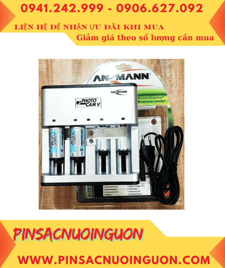 Ansman Photocam V, Bộ sạc 4viên pin C - Kèm sẳn 2 pin sạc Ansman C4500mAh-1.2v Mignon