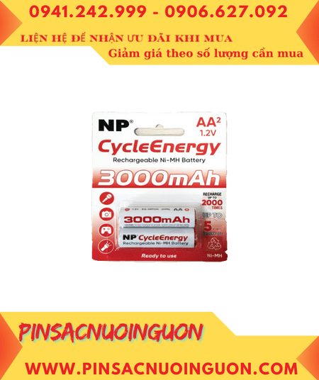 NP CycleEnergy EG-3MTDN , Pin sạc AA 1.2v 3000mAh NP CycleEnergy EG-3MTDN chính hãng