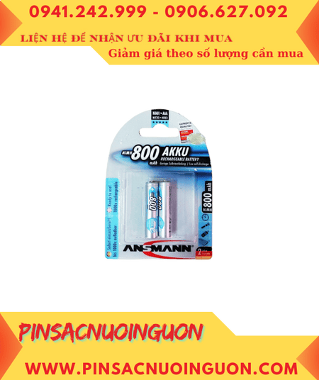 Ansman HR03 AAA800mAh; Pin sạc AAA 1.2v Ansman AAA800mAh-BL2 5030982 (Loại Vỉ 2viên)