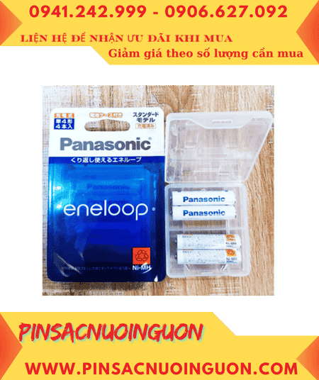 Panasonic Eneloop BK-4MCC/4C Pin sạc AAA750mAh 1.2v chính hãng Nội địa Nhật-vỉ pin chữ Nhật (Vỉ 4viên)