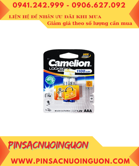 Camelion NH-AAA1100LBP2, Pin sạc AAA 1.2v Camelion NH-AAA1100LBP2 Lockbox (Vỉ 2viên)