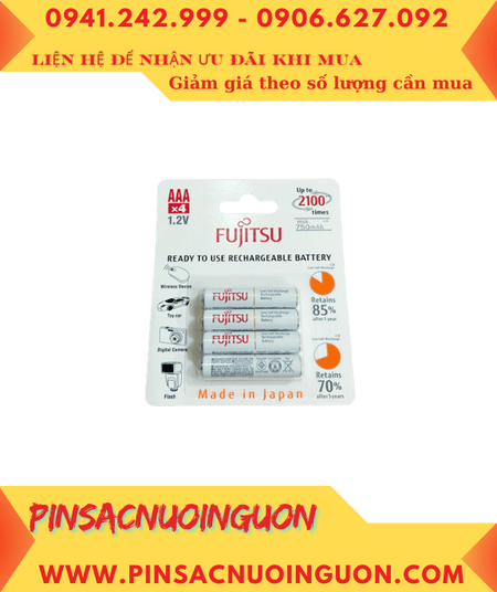 Fujitsu HR-4UTCEX(4B); Pin sạc AAA 1.2v Fujitsu HR-4UTCEX(4B) Type 800mAh (Min 750mAh) Japan _Vỉ 4viên