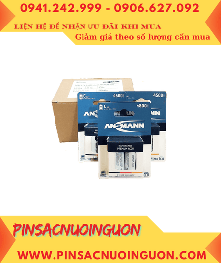 COMBO mua 01Hộp=6vỉ (12viên) Pin sạc C Ansman C4500mAh1.2v HR14 _Giá chỉ 1.872.000đ/Hộp