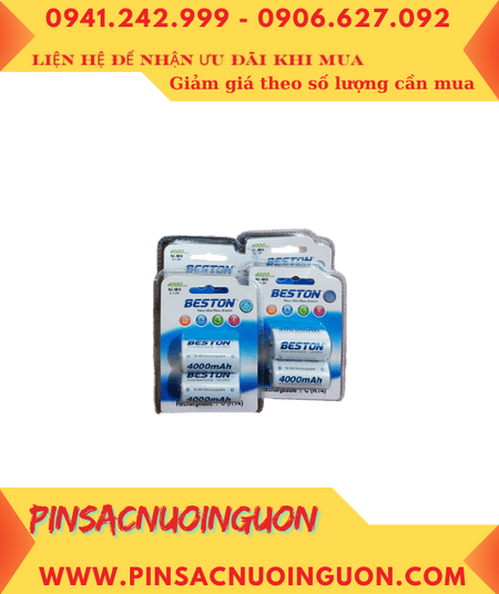 COMBO 01hộp 10vỉ (=20viên) Pin sạc C4000mAh 1.2v Beston C4000mAh/HR14 -Giá chỉ 1.490.000/Hộp 20viên