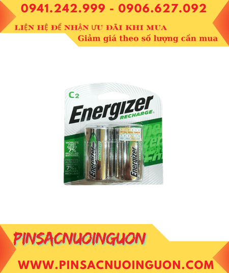 Energizer NH35-BP2; Pin sạc C 1.2v Energizer NH35-BP2 (C2500mAh) chính hãng (Loại vỉ 2viên)