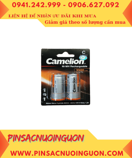 Camelion NH-C3500BP2/HR14, Pin sạc trung C 1.2v Camelion NH-C3500BP2 chính hãng /Loại vỉ 2viên
