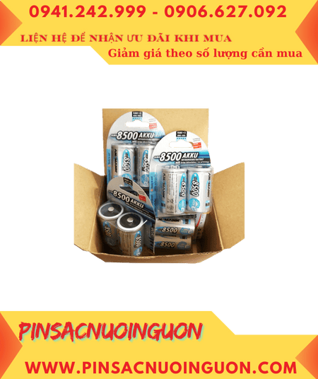 COMBO MUA 01 HỘP 6vỉ (12viên) Pin sạc D 1.2v Ansman D8500mAh, HR20 Mignon _Giá chỉ 2.514.000đ