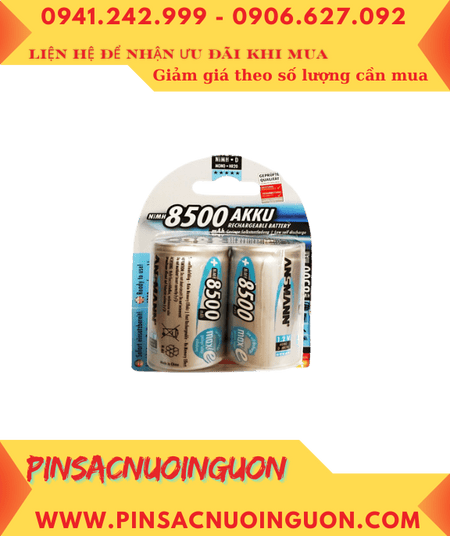 Ansman D8500mAh, Pin sạc D 1.2v Ansman D8500mAh, HR20 Mignon chính hãng (Loại Vỉ 2viên)