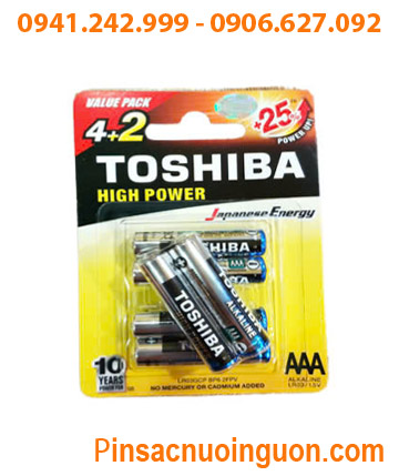 Toshiba LR03GCP BP6-2FPV; Pin AAA 1.5v Alkaline Toshiba LR03GCP BP6-2FPV chính hãng_ Vỉ 6viên