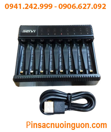 SEIVI A-WG0120A Máy sạc 8 Pin SEIVI A-WG0120A cổng sạc USB (8 khe-sạc mỗi lần từ 1 đến 8 pin AA, AAA NiMh)