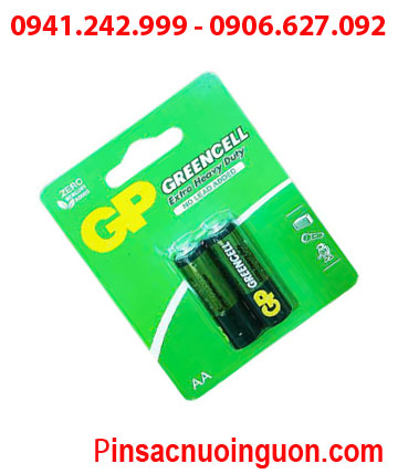 GP GreenCell 15G-2U2 /R6, Pin tiểu AA 1.5v GP GreenCell 15G-2U2 Extra Heavy Duty chính hãng /Loại Vỉ 02viên