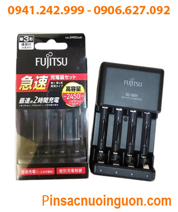 Fujitsu FCT344ACHFX(FX) _Bộ sạc 4 Pin AA - AAA 1.2v (04 khe sạc, Sạc nhanh 2 giờ) /Loại không kèm Pin