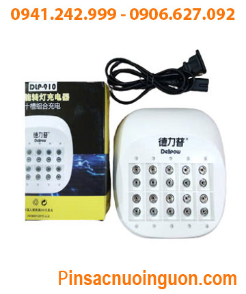 Delipow DLP-910 Máy sạc Pin vuông 9v (10 khe sạc, Mỗi lần sạc được 2-4-6-8-10 pin 9V) /Bảo hành 03 tháng