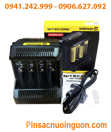 Nitecore i8 _Máy sạc Pin Lithium & NiMh với 8 Khe sạc (Pin 18650, 18500, 14500, 16340, 21700, 26650, AA,AAA) /Tự ngắt điện