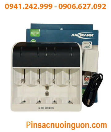 Bộ sạc ANSMANN Comfort Multi 1001-0093, sạc đa năng pin AA, AAA, C, D và 9v - Mỗi lần sạc 1,2,3,4,5 Pin