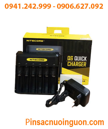 Nitecore Q6; Máy sạc pin Lithium 3.7v Nitecore Q6 _sạc được 1,2,3,4,5,6 Pin 18650,16340,14500,18350,...