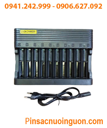 MS-10810A, Máy sạc Pin Lithium Li-ion với 10 Khe sạc (sạc 1-10 pin 18650, 18500, 16340, 14500, 10440,v,v..)