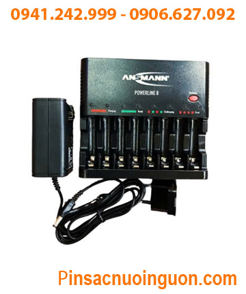 Powerline 8; Máy sạc 8 Pin AA-AAA Ansman Powerline 8 _ sạc được 1,2,3,4,5,6,7,8 pin _Tự ngắt điện khi sạc đầy