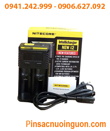 Máy sạc Pin Nitecore New i2 _Sạc được 1,2 pin _Có màn hình LCD _tự ngắt điện chuyển chế độ đèn khi pin sạc đầy
