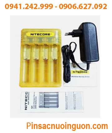 Nitecore Q4; Máy sạc pin Lithium Nitecore Q4 _Sạc được 1,2,3,4 Pin 18650, 14500, 18350, 16340, CR123A,. (tự ngắt khi sạc đầy).
