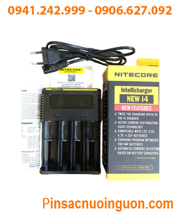 Nitecore New i4 _Máy sạc Pin Lithium & NiMh (18650, 18500, 16340, 14500, 21700, 26650, AA,C) /Tự ngắt điện