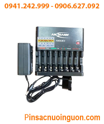 Ansman Powerline 8 _Máy sạc Powerline 8 có 08 khe sạc và cổng USB_ sạc được mỗi lần 1,2,3,4,5,6,7,8 pin AA-AAA