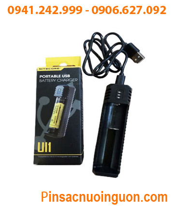 Nitecore UI1 _Máy sạc 01 Pin có cổng USB (Sạc pin Li-ion 3.7v-4.2v, Cỡ pin 18650,14500, 16340, 21700, 26650,v,v...)