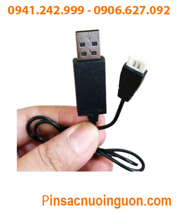 LIPO-USB-TRẮNG, SẠC PIN LITHIUM LI-POLYMER 3.7V LIPO-USB-TRẮNG (Đầu cắm zắc TRẮNG-mỗi lần sạc được 1 pin Lipo)
