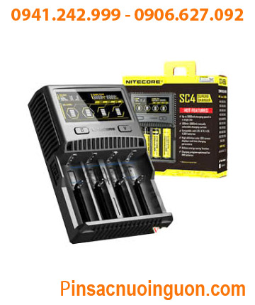 Máy sạc Nitecore SC4 _màn hình LCD _Đo dung lượng pin _Sạc pin Lithium & NiMh 18650, 18350, 26500, 14500,..