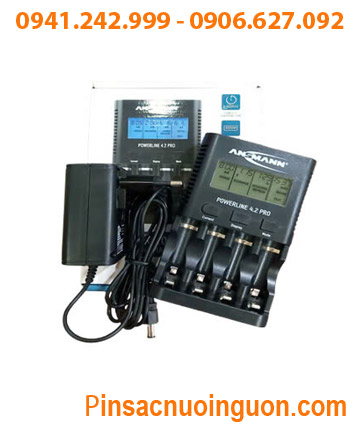 Bộ sạc pin AA, AAA Ansman Powerline 4.2V PRO (Màn hình LCD, Đo được dung lượng pin, Xả Pin) _PHIÊN BẢN MỚI