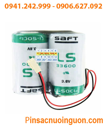 Saft LS33600 (2viên ghép đôi); Pin nuôi nguồn PLC Saft LS33600 lithium 3.6v D 17000mAh _Xuất xứ Pháp