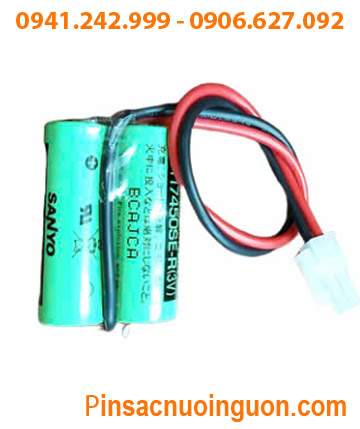 Sanyo 2CR17450SE-R (2 viên ghép đôi) Pin nuôi nguồn PLC lithium 3v 4400mAh, Xuất xứ Nhật