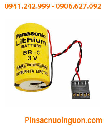 Panasonic BR-C (Zắc JEA 4holes); Pin nuôi nguồn PLC Panasonic BR-C lithium 3v 5000mAh, Xuất xứ NHẬT