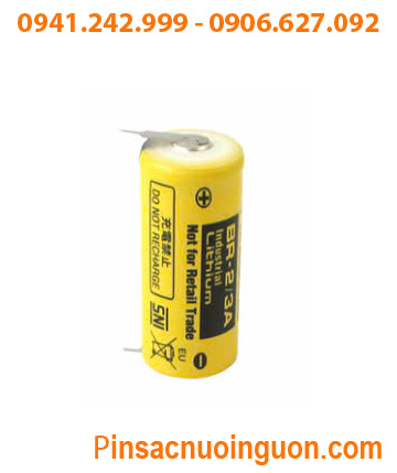 Panasonic BR-2/3A (chân thép); Pin nuôi nguồn PLC Panasonic BR-2/3A 2/3A 1200mAh, X.xứ NHẬT