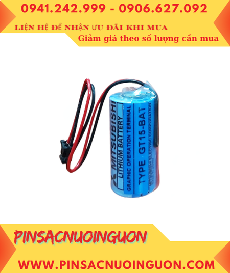 Mitsubishi GT15-BAT; Pin nuôi nguồn Mitsubishi GT15-BAT lithium 3v 2/3A 1800mAh _Xuất xứ Nhật