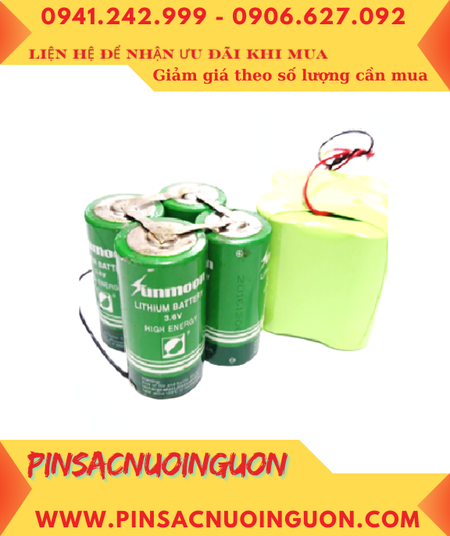 Sunmoon ER34615; Pin nuôi nguồn PLC Sunmoon ER34615 3.6v 80000mAh (Ghép 4viên)
