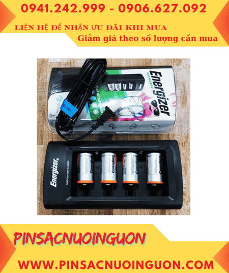 Energizer CHFC _Bộ sạc 4viên pin trung C 1.2v -Kèm sẳn 4 Pin sạc Camelion NH-C3500BP2 (C3500mAh-1.2v)