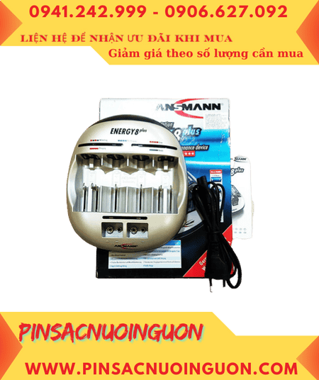 Ansman Energy 8Plus; Máy sạc pin Ansman Energy 8Plus _ 08 khe Sạc đa năng tất cả các cỡ Pin AA-AAA-C-D-9v