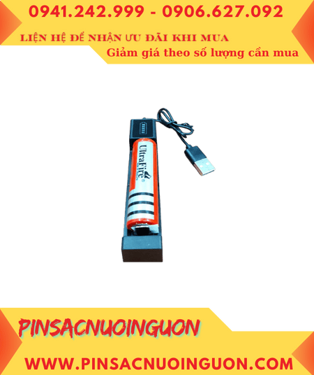 TLP-USB1U, Bộ sạc Pin 18650 TLP-USB1U Kèm 1 pin sạc Ultrafire AX18650-5800mAh (Pin X.xứ Thái Lan) /CÒN HÀNG