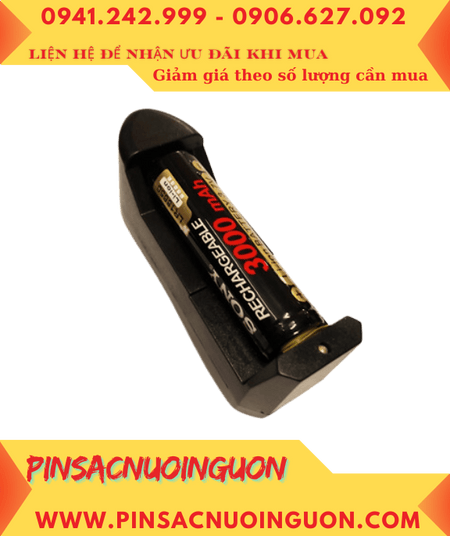 HB-001, Bộ sạc pin 18650 HB-001-(1PIN18650) kèm sẳn 1 pin sạc Sony LIR18650-3000mAh -3.7v
