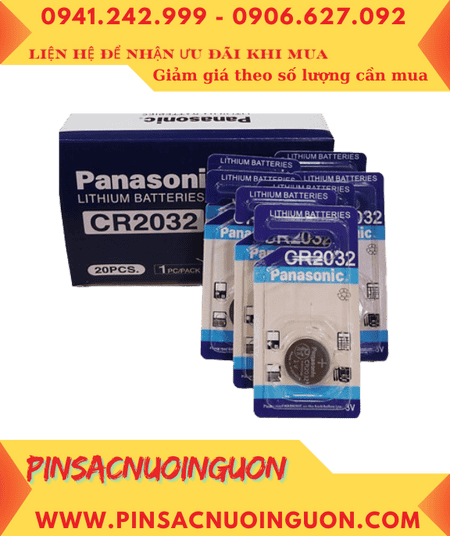 COMBO 01HỘP=20vỉ Pin 3v lithium Panasonic CR2032 _X.xứ Indonesia _Giá chỉ 329.000đ /HỘP