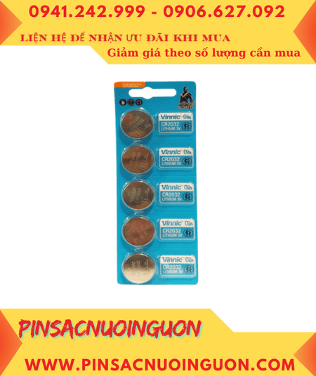 COMBO mua 1vỉ = 5viên Pin Vinnic CR2032 lithium 3v chính hãng _Giá chỉ 29.000đồng/ vỉ 5viên