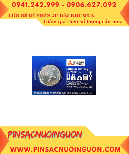 Mitsubishi CR2032E, Pin 3v Lithium Mitsubishi CR2032E (220mAh, 20x3.2) chính hãng